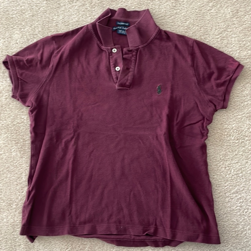 [RALPH LAUREN] Skinny Polo maroon